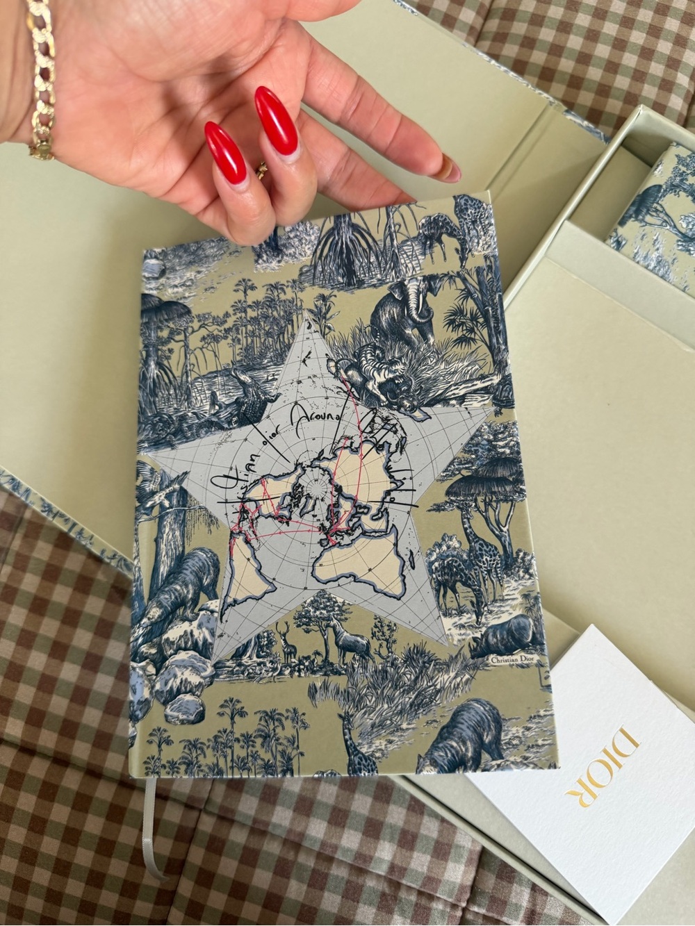 Dior Beige and Navy Illustrated Hardcover Notebook